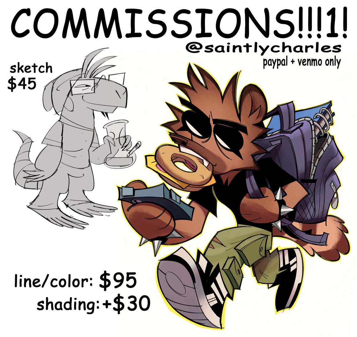 MY COMMISSIONS R OPEN!!!!!!!!
please dm me if ur interested, I only have 8 slots open for now 