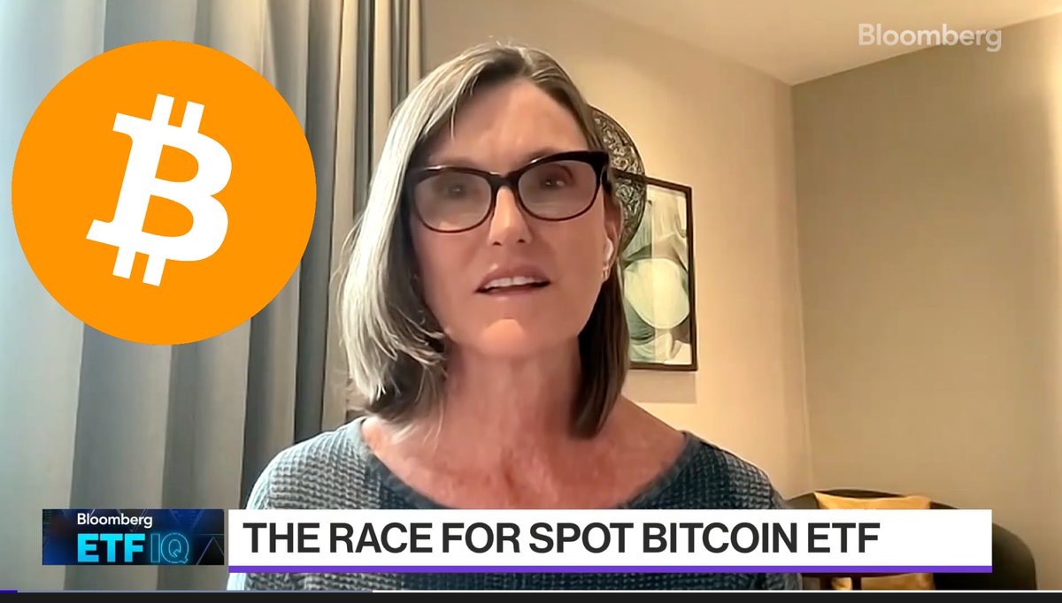JUST IN - Cathie Wood on Bloomberg: If the SEC is going to approve a spot #Bitcoin  ETF, it will approve more than one at once.