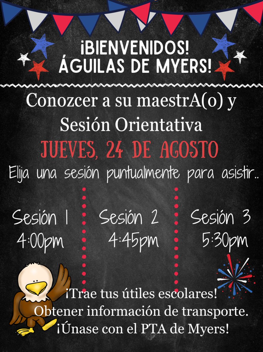 NISDMyers's tweet photo. We can't wait to see our Eagles!   #EagleNation  ¡Estamos ansiosos por ver a nuestras águilas! https://t.co/zWssgUXSgW