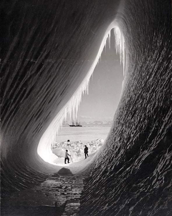 An iceberg grotto photographed during the British Antarctic Expedition in 1911. The Terra Nova Expedition, also known as the British Antarctic Expedition, journeyed to Antarctica from 1910 to 1913. Captain Robert Falcon Scott led this expedition intending to advance scientific…