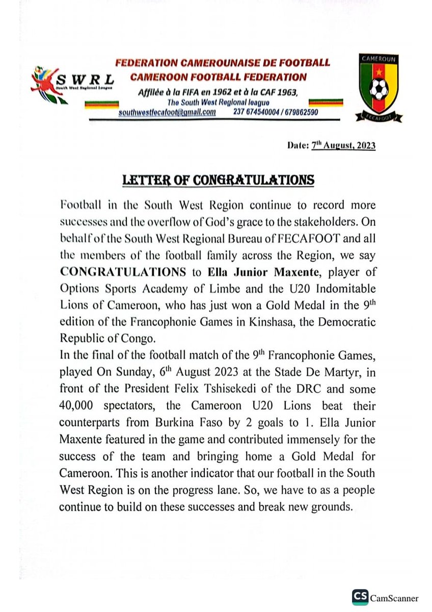 South West Regional League 🇨🇲 tweet media