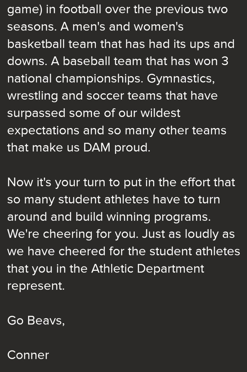 C_King2013's tweet photo. An open letter to the Oregon State Athletic Department and President. @BeaverAthletics @OregonStatePres #GoBeavs #BeaverNation https://t.co/8uUK5EoLim