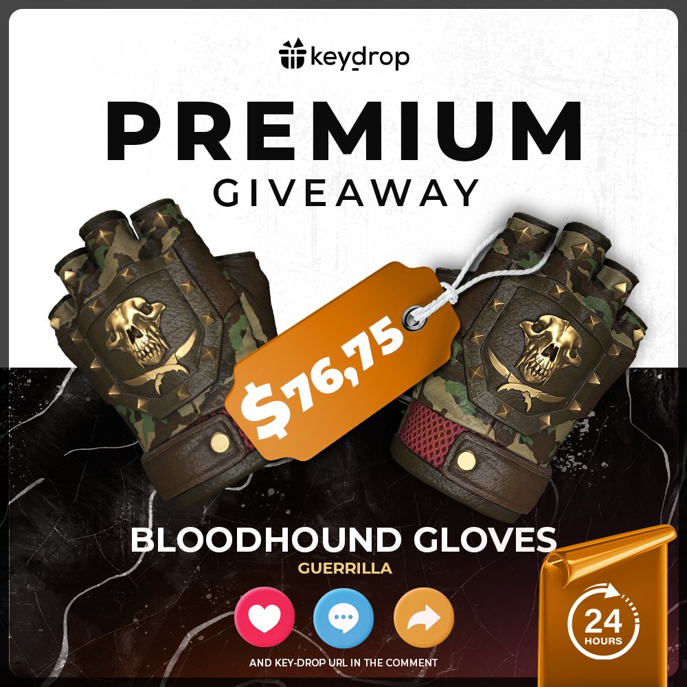 keydropcom's tweet image. Giveaway on Bloodhound Gloves | Guerrilla 🎁

👊 Just leave ❤️ under the post!
🤝 Follow us!
🔁 Retweet!

⏰ Wait 24 hours!

#freeskins #csgoskinsgiveaway #csgoskinsfree #giveaway #airdrop #csgocases #csgocase #csgocommunity #csgoesport #skins #csgoskins #keydrop #keydropcom