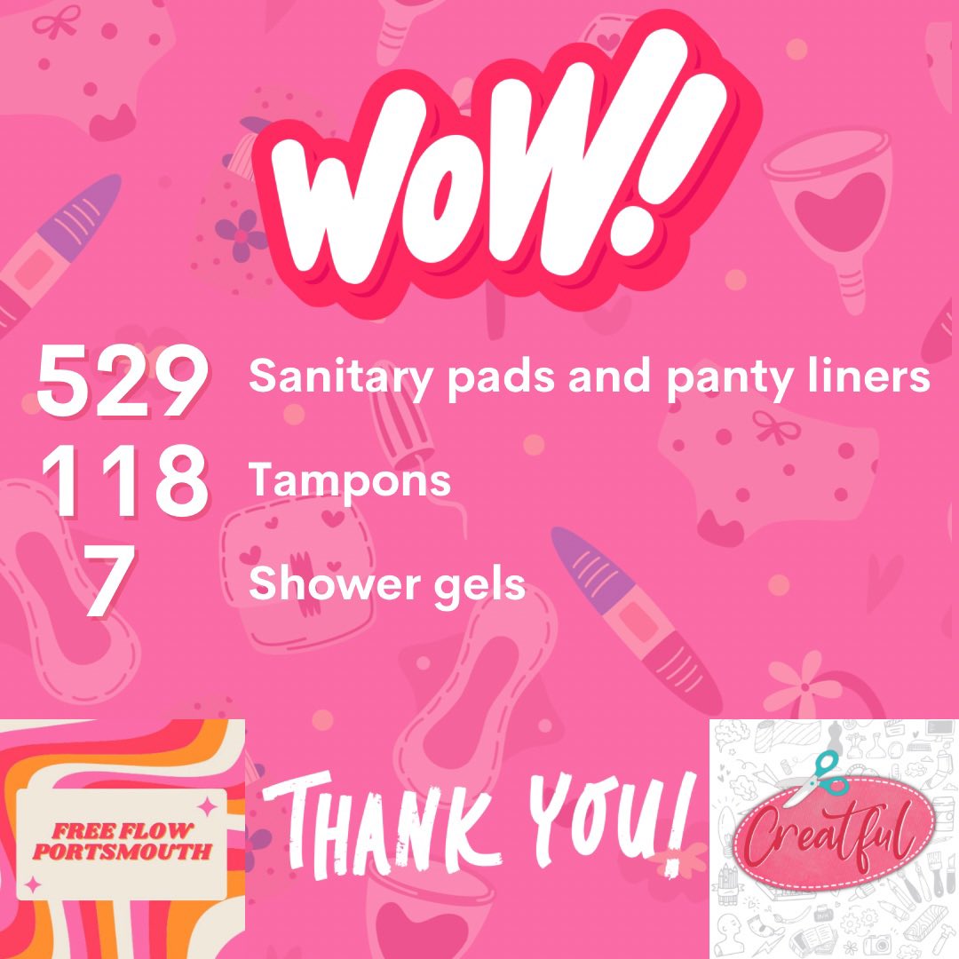 CreatfulCIC's tweet image. Thank you to all those who were able to donate
It's amazing what we can achieve together.
@freeflowportsmouth
#creatful #communityinterest #communityovercompetition #volunteeruk #periodpovertyportsmouth #periodpoverty #portsmouth #havant #waterlooville