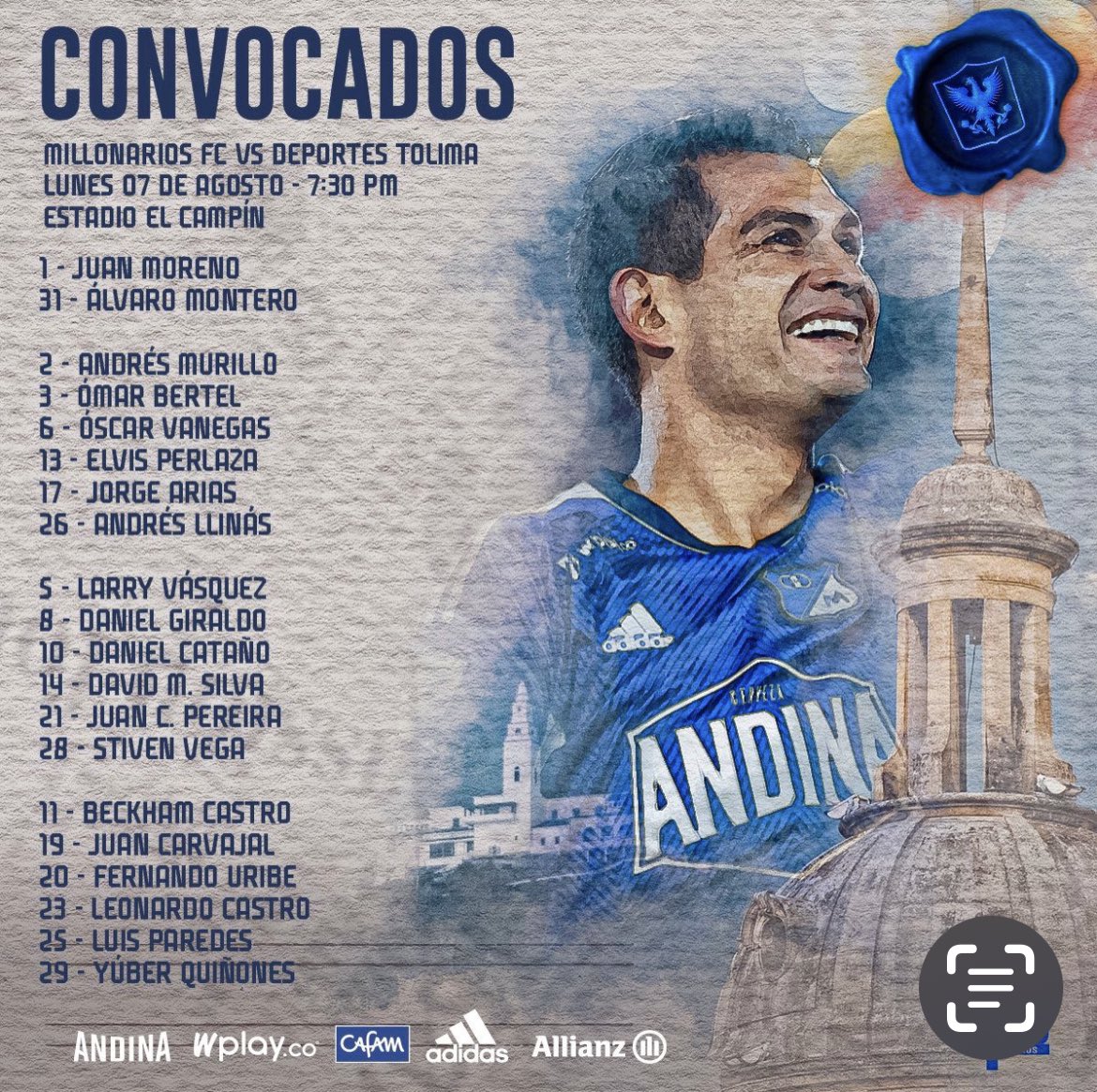 pacheandrade's tweet photo. #FutbolalMinuto
Emisora Minuto de Dios 107.9 FM📻

Desde las 7:30 esta noche lo invitamos a escucharnos desde nuestro estadio.

#FutbolalMinutoenElCampinⓂ️⚽️
Millonarios vs Tolima🎤 https://t.co/WXUVRooJPZ