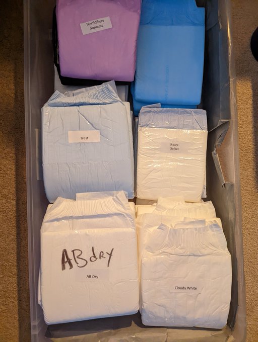 I thought it was so cute how he labels all his diapers so he doesn't forget what's what. Guess which<a href="/tag/abdl"class="tags"><span>#abdl</span></a><a href="/tag/abdllifestyle"class="tags"><span>#abdllifestyle</span></a><a href="/tag/abdldiapers"class="tags"><span>#abdldiapers</span></a>