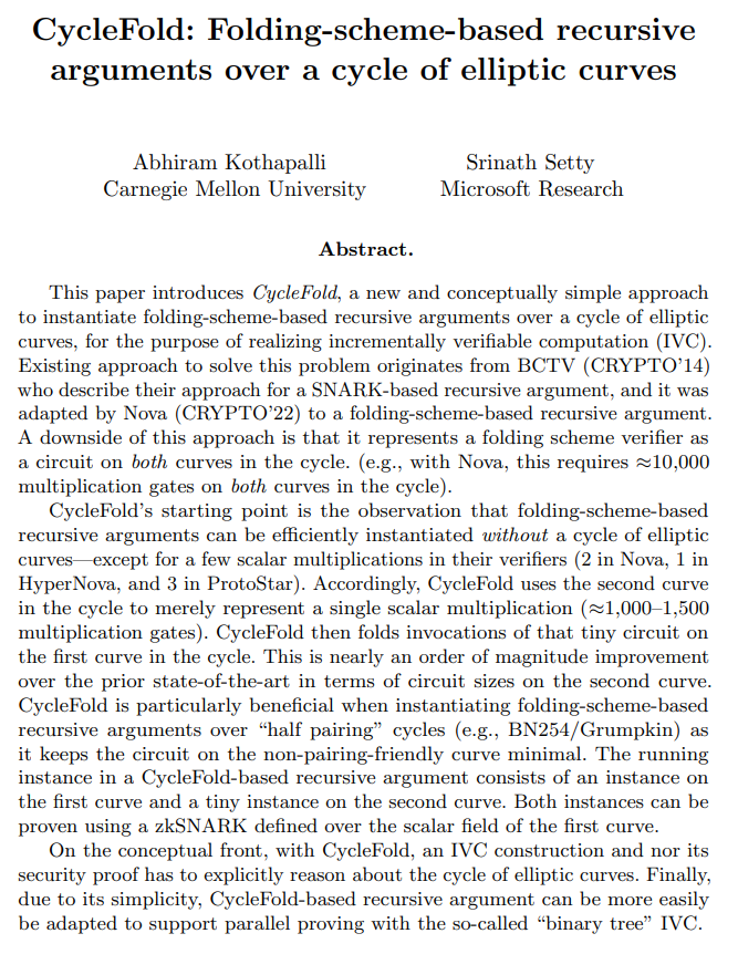 New work on folding, with @abhiramko! Full paper: eprint.iacr.org/2023/1192.pdf