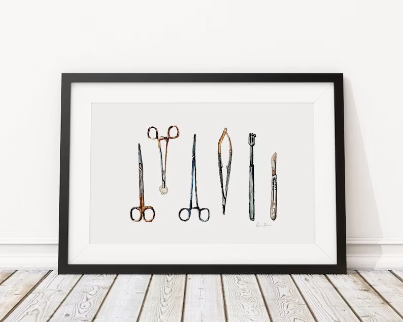 Paul Truché, MD, MPH (@ptruchemd) on Twitter photo I can’t help but admire <a href="/brie_slatnick/">Brianna Slatnick Truché, MD</a>’s newest watercolor of surgical instruments. Our graduating chief class commissioned the original; each selected their favorite surgical instrument! (personally think it needs a Mickey Mouse groove director) etsy.com/listing/153908… I can’t help but admire <a href="/brie_slatnick/">Brianna Slatnick Truché, MD</a>’s newest watercolor of surgical instruments. Our graduating chief class commissioned the original; each selected their favorite surgical instrument! (personally think it needs a Mickey Mouse groove director) etsy.com/listing/153908…