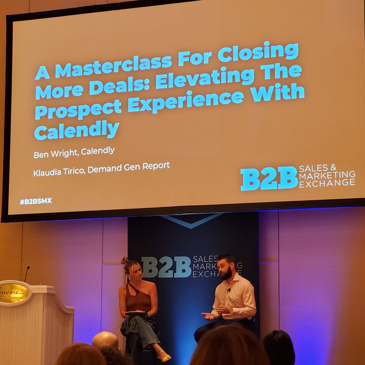 #b2bsmx <a href="/Calendly/">Calendly</a> Ben Wright and <a href="/klaudiatirico/">Klaudia Tirico</a> talk all things prospecting and workflows