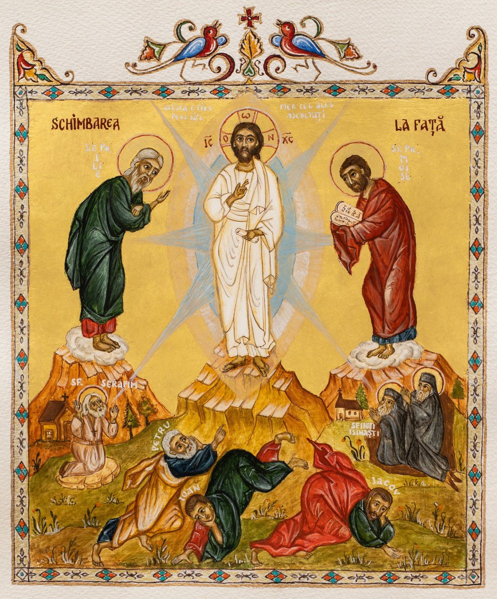 orthodoxholyart's tweet photo. (1/2) 东正教圣像《耶稣显荣》，描绘耶稣基督登上他泊山，向使徒改变容貌，显出荣耀的事迹。与其它《耶稣显荣》不同的是，这幅圣像特别强调了“上帝的永光”，这一东正教特有的概念。上帝的永光，也叫“非受造之光”，是上帝神能的可见特征，是人经历圣灵完全充满时的体验，很少有人能在今生体验到。... https://t.co/pda3kDK3SV