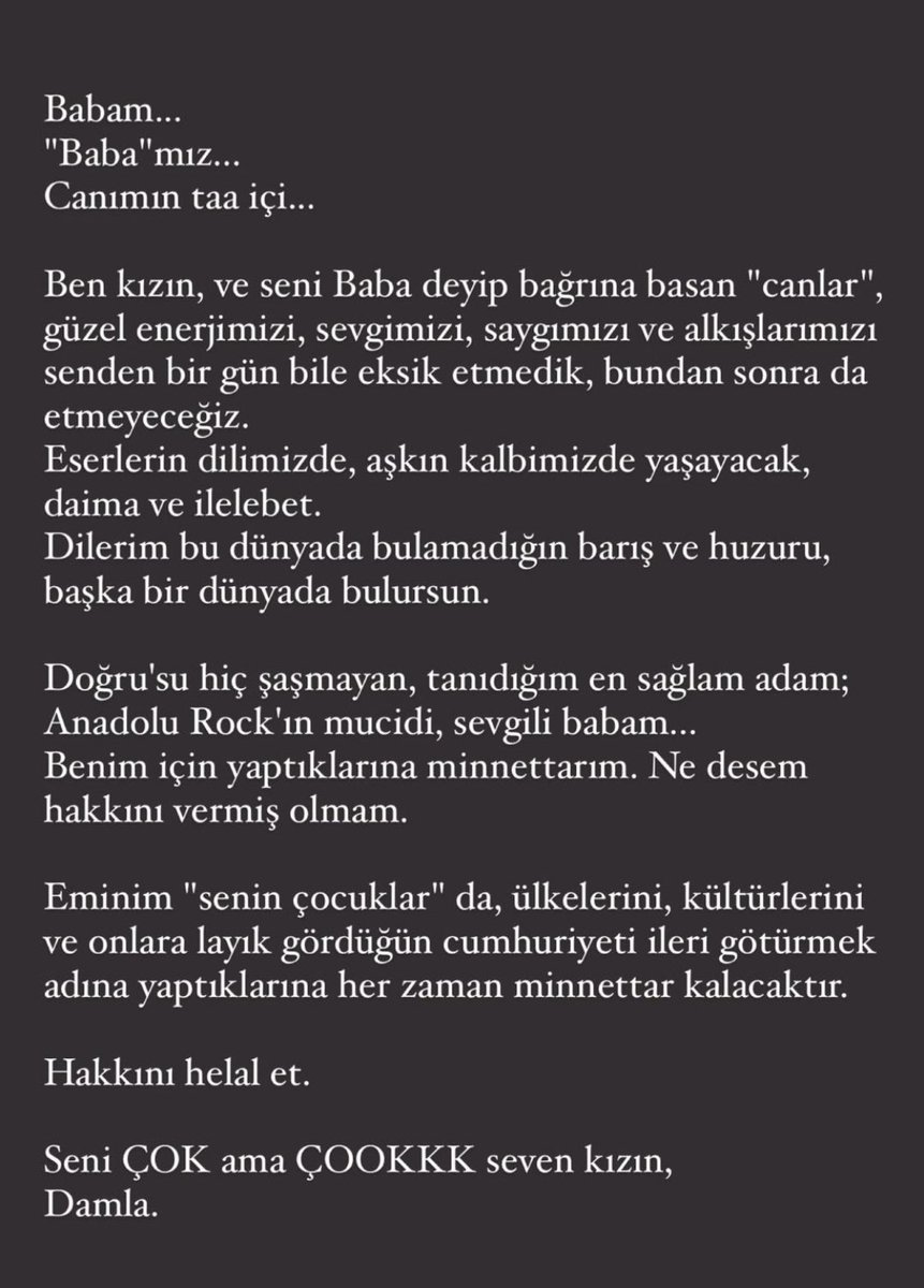 PopDedik's tweet photo. Haber, kızı Damla’dan. Keşke yalan olsaydı.
#ErkinKoray https://t.co/lTNXpG1bVo