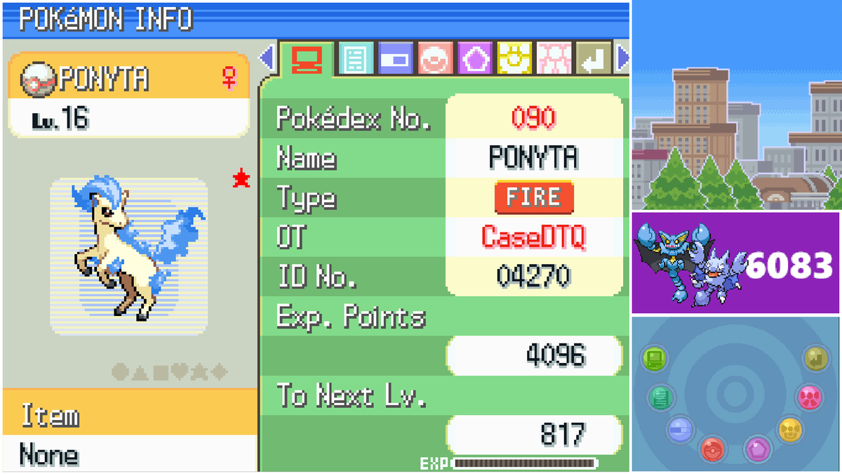 Shiny Ponyta in Platinum after 6083 RE's! Phase 1 for Gligar and is bold nature