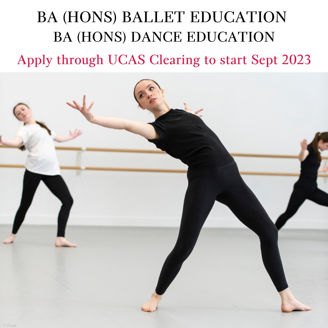 Apply through UCAS Clearing to study our BA (Hons) Ballet Education in London or our BA (Hons) Dance Education via distance learning – starting September 2023. Contact our Registry team to find out more or visit the UCAS website bit.ly/2NV1PfT