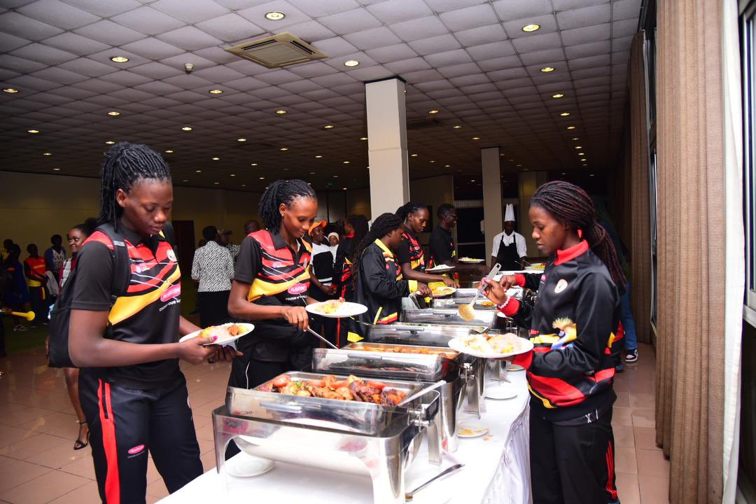 PlasconUganda's tweet photo. SHE CRANES HOMECOMING DINNER: 

We are honored to receive the No. 1 Women’s Netball team @shecranes256 in Africa!

To say we are proud of the ladies performance during at the #NetballWorldCup2023 would be an understatement. 

Thank you for taking our colours to the world. 

Now we EAT! 

#Twaake #ColourYourWorld #ShowYourColour