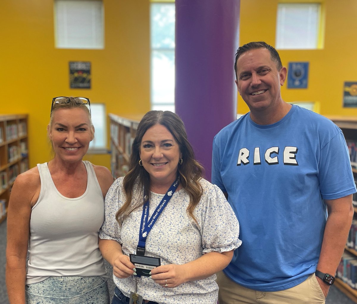 RiceMSRavens's tweet photo. #RMSSHOUTOUT to our AMAZING RMS PTA! Not only did we have a great lunch, courtesy of the PTA, but Mrs. Duke won the "friendly" game played during lunch! :) So grateful to the PTA & for the support of our entire community! #TheNest #changingthegame #LevelUpPlanoISD https://t.co/NxWMopjYSl