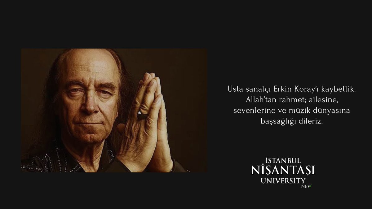 Usta sanatçı Erkin Koray’ı kaybettik.

Allah’tan rahmet; ailesine, sevenlerine ve müzik dünyasına başsağlığı dileriz.