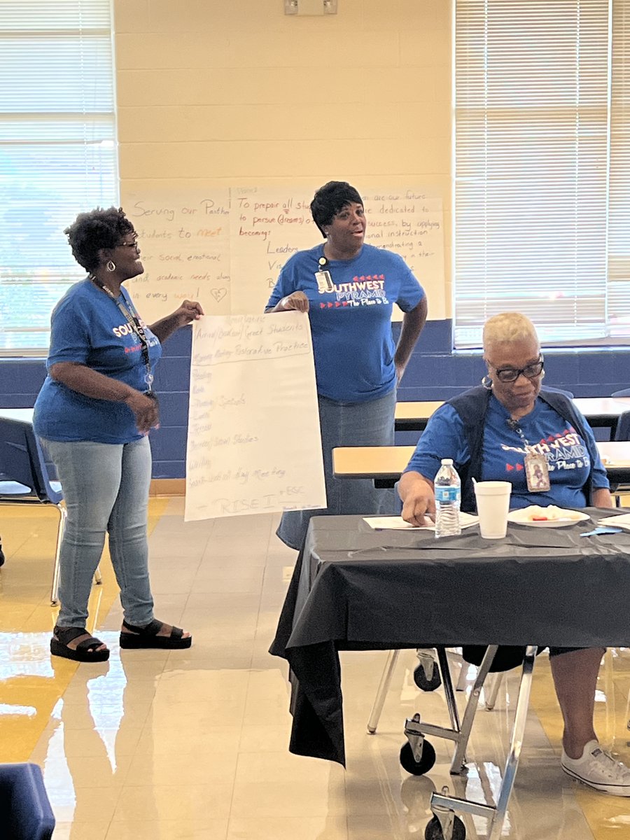 Hazel Harvey Peace teachers working hard during professional learning to ensure a successful school year for our Panther families!