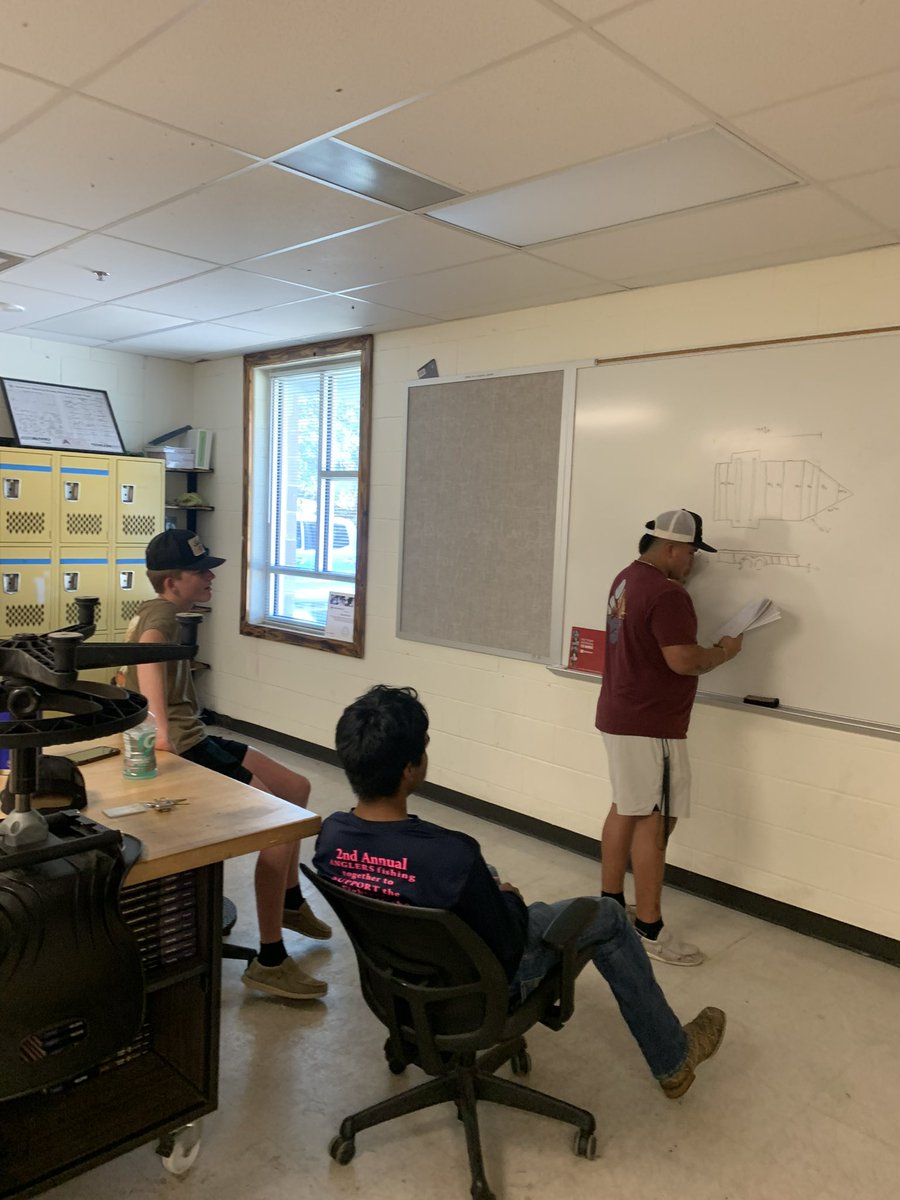 Ag Mech Students Gavin Caraway, Evrin Contreras, and Alex Molina with <a href="/SeguinWelding/">Seguin AG Mech</a> spent part of their summer planning out their trailer build. Can’t wait to see the finished product later this year. #DedicatedStudents #LearningNeverStops