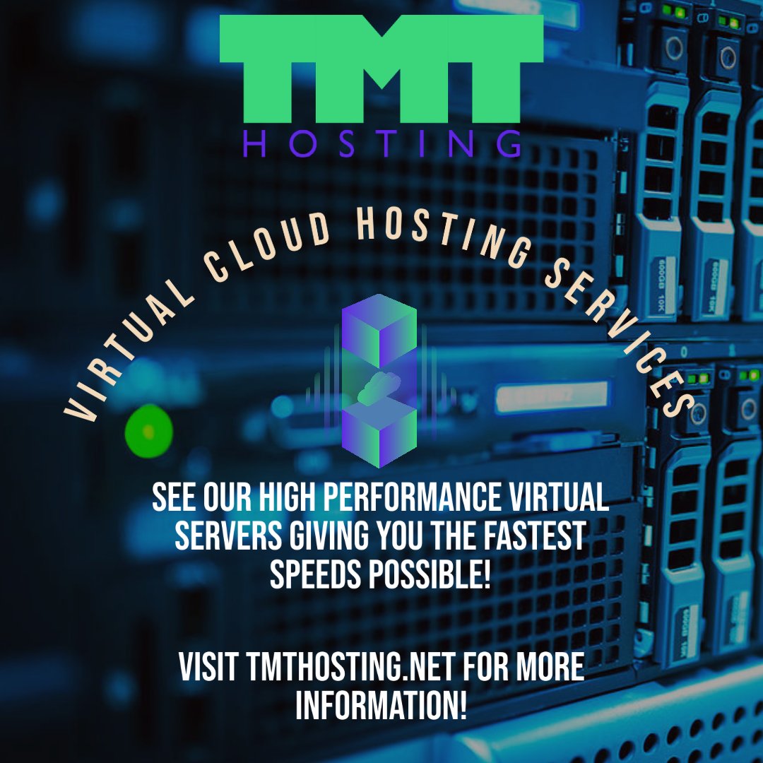 TMT_Hosting_'s tweet image. Unlock the power of unlimited storage and lightning-fast speeds with our cutting-edge Virtual Cloud Hosting Servers at tmthosting.net Don&apos;t miss out! #plans #ddosprotected #server #hosting #newstock #cpanel #tmthosting #webhosting #dedicatedservers #cloudhosting #vps