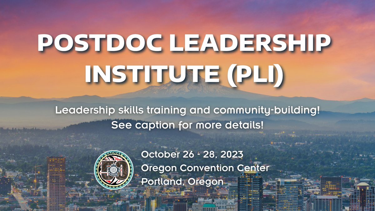 Leadership Opportunity for Postdocs! 📣 Want to develop your leadership skills and bring your whole self to work as an asset? Join us for the Postdoc Leadership Institute (PLI) at #2023NDiSTEM Visit the link to see your eligibility and apply today! bit.ly/3KxCtnk