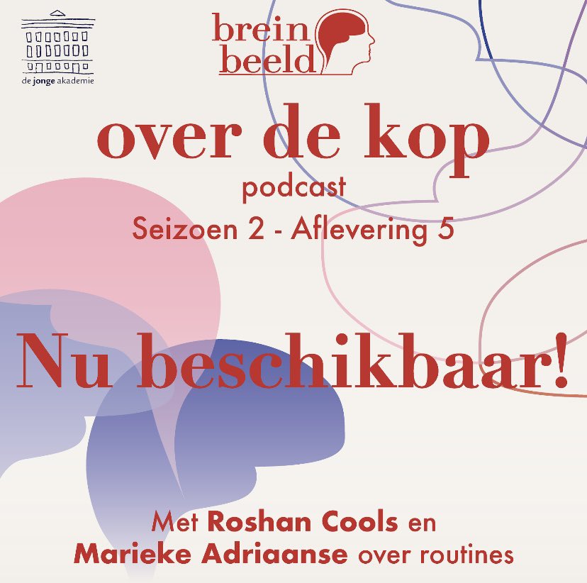 Brein in Beeld (@breininbeeld) on Twitter photo Het is alweer tijd voor de laatste aflevering van seizoen 2! Luister naar #OverdeKopPodcast over routines, hun ontstaan en doel. Experts: prof. dr. Roshan Cools en prof. dr. Marieke Adriaanse. Vandaag online! 🎧🧠Ism <a href="/DeJongeAkademie/">De Jonge Akademie</a> Het is alweer tijd voor de laatste aflevering van seizoen 2! Luister naar #OverdeKopPodcast over routines, hun ontstaan en doel. Experts: prof. dr. Roshan Cools en prof. dr. Marieke Adriaanse. Vandaag online! 🎧🧠Ism <a href="/DeJongeAkademie/">De Jonge Akademie</a>
