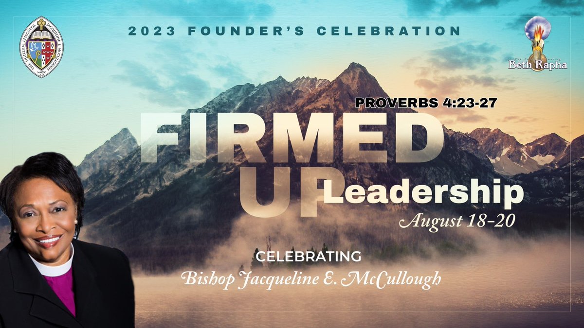 BethRapha1's tweet photo. Looking forward to honoring our Founder @DrJMcCullough with Pastor Chermain Lashley, Pastor Joycelyn Barnett and @Bishop_Hilliard! Celebrating "Firmed Up Leadership"! Hope to see you there at https://t.co/LiJcEsMPpd! https://t.co/1i1LXq86hG