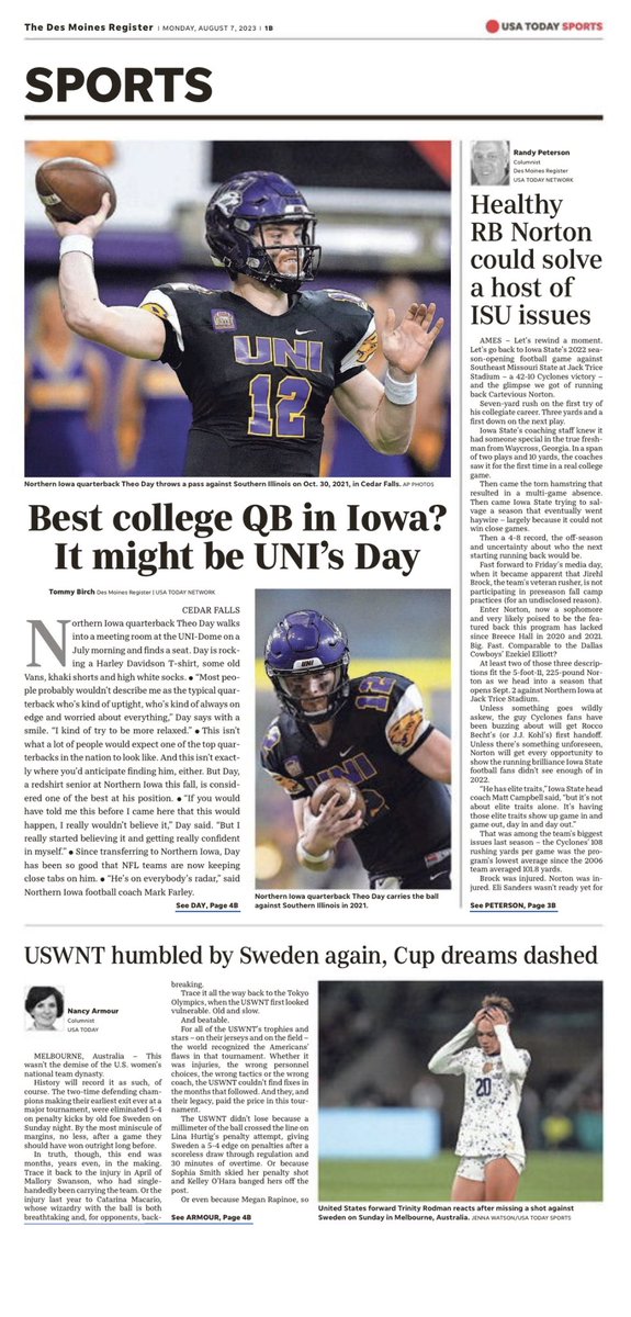 TommyBirch's tweet photo. When Theo Day left Michigan State, hardly anyone wanted to give him an opportunity. Northern Iowa was one of the few. 

Now Day has become one of the best quarterbacks in the entire nation and a guy NFL teams are keeping close tabs on. 

https://t.co/sZ8I2D9JJr https://t.co/tR1RVW4ikg