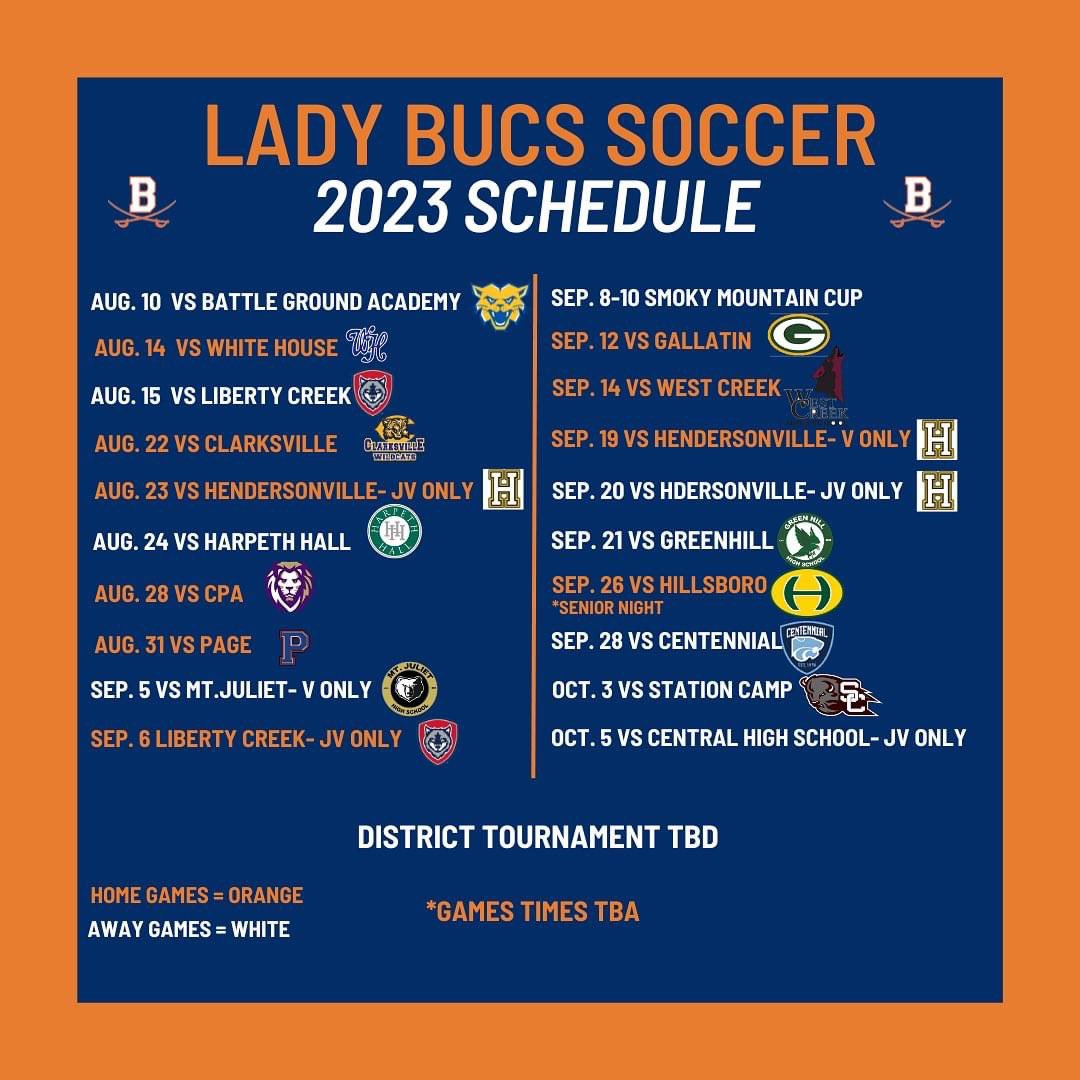 Lady Bucs Soccer Schedule. ⚽️ #GoBucs