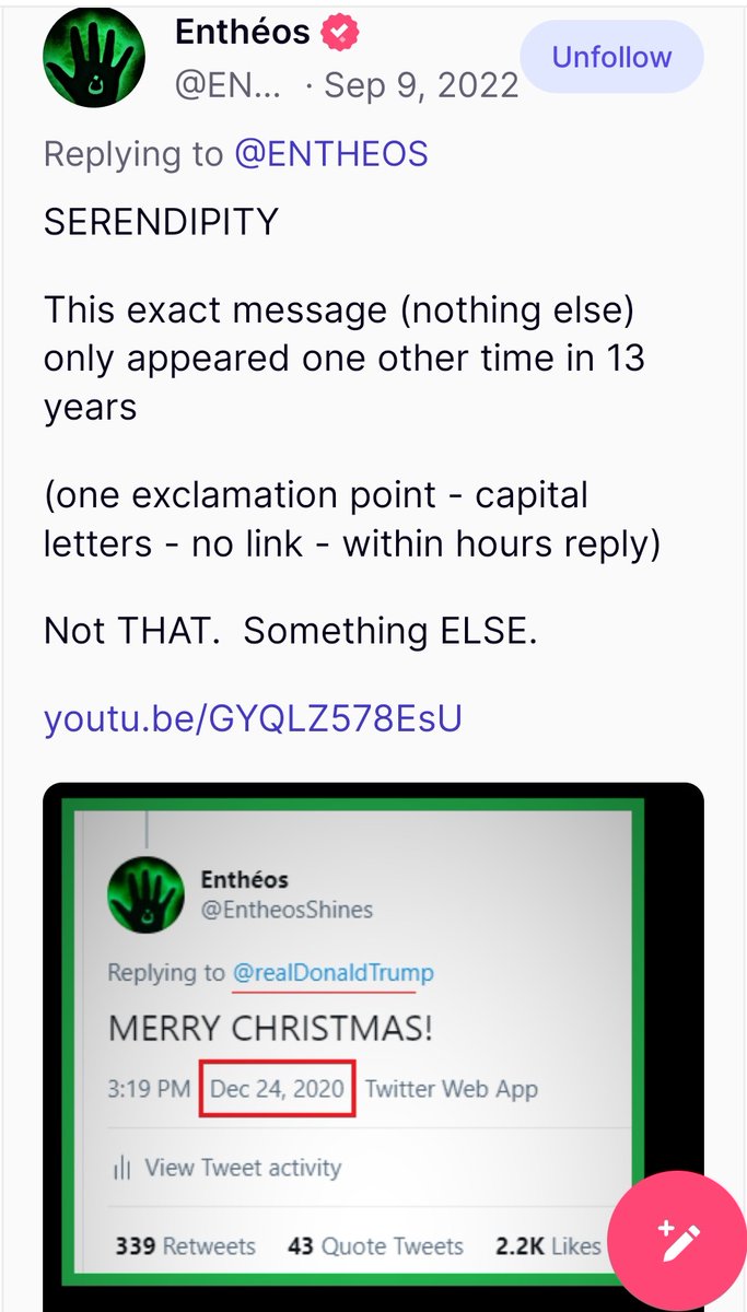 Raiden8pt0's tweet image. Thread 🧵

This is the something ELSE. The dates match....

Dec 24, 2020

"He was seated at his table &amp;amp; he swung his head around &amp;amp; he 
( @realDonaldTrump ) said MERRY CHRISTMAS to me. I said "MERRY CHRISTMAS Sir, we are about to give you the best CHRISTMAS present ever, you are