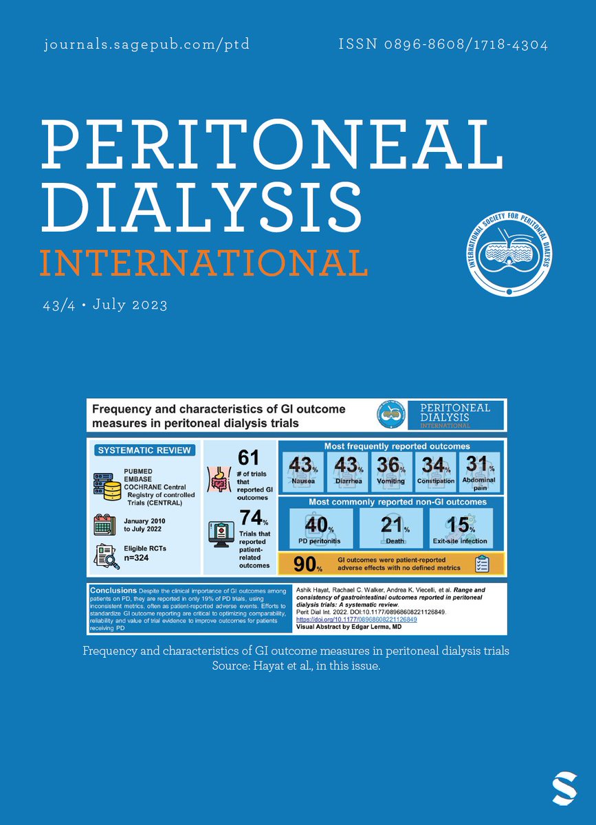 New Issue Alert @PDI_Journal @ISPD1 July 2023 🔗: ow.ly/cv9g50PuvPz 👤: Editor in Chief: Dr Jeffrey Perl (@PD_Perls) 📷:Visual Abstract: Drs Edgar Lerma, Dr Jade Teakell @edgarvlermamd @jmteakell #PeritonealDialysis #HomeDialysis @SageJournals
