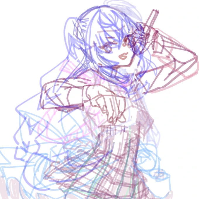 今日のラフ未満。
さそり座ちゃんを進めようと思ってます!
①今描いているラフ
②はじめの妄想
③メモ類の転記
載せちゃお!🤗🎶

こうして並べると迷走具合がよくわかる!はじめの顔がいちばん好みですね!?直さなきゃだわ…って気づきを得た。たった今。
こうして載せると少し客観視できるので良💮 