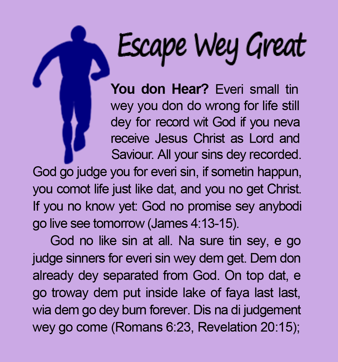 deb_toyin's tweet photo. He who wins souls is wise (Proverbs 11:30, Daniel 12:3, James 5:20). 
Get our Multilingual Gospel Tracts (also available in Pidgin English and Yoruba). All free and no subscription required!
https://t.co/vgjBRDLfu3
#JesusChrist  #JesusSaves  #gospel  #Yoruba #PidginEnglish https://t.co/MqAihrsLG9