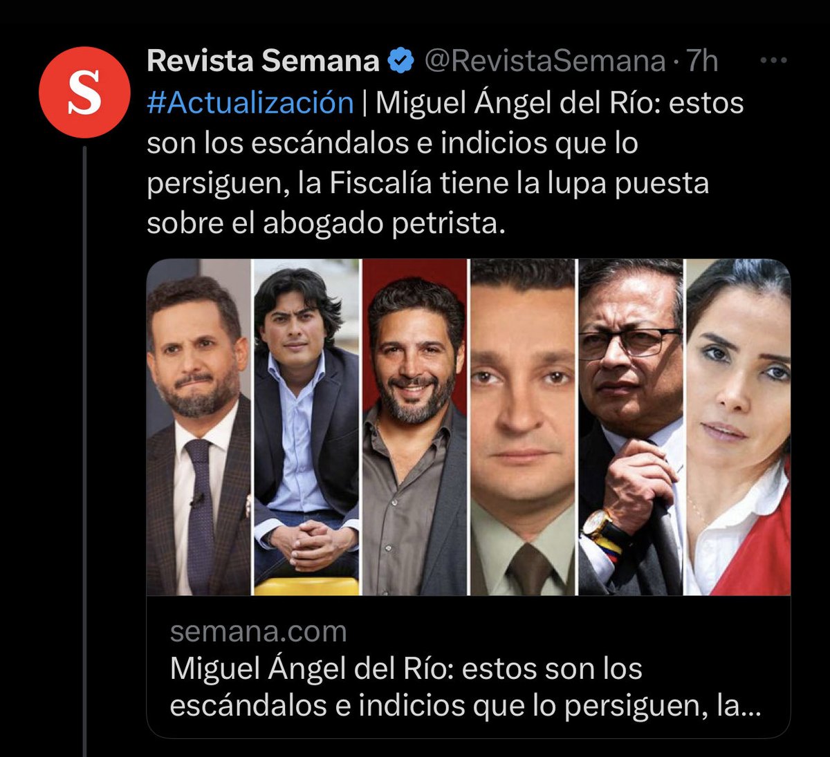 migueldelrioabg's tweet photo. Señores ⁦@FLIP_org⁩ denuncio de manera pública la persecución de la Revista Semana y su directora desde hace varios meses con ocasión a mi ejercicio profesional al señalarme como “abogado del régimen” y militante de “izquierda radical” que pone en riesgo mi vida. https://t.co/0ZQKWxnEtp