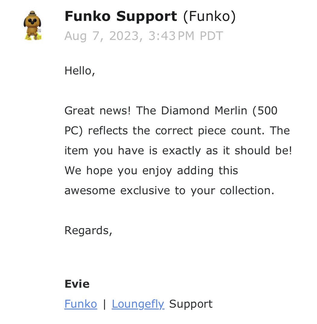 colinvader's tweet photo. @funko Is the diamond Merlin really a LE 500? Seems to be 500 at Fundays plus another 500 from online boxes. Just doubled the release and won't admit it. https://t.co/vu9njswaFM