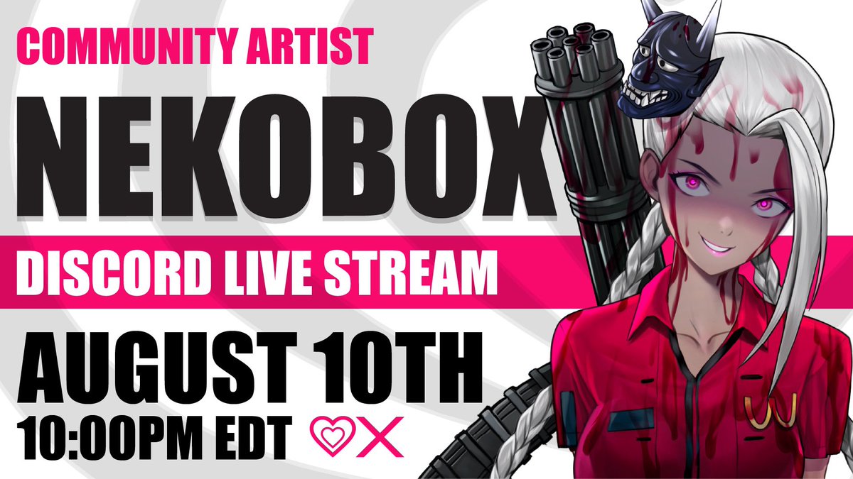 killergfnft's tweet photo. Community Art Stream ❤️⚔️

🎨 Join us for a community art stream hosted by our very own @Nekoboxhime 

🎁 Once completed @Nekoboxhime will mint the piece for FREE on Manifold, tips encouraged! 

⏰ See ya this Thursday August 10th @ 10PM EST in our Discord https://t.co/8w1Cvk8XmS