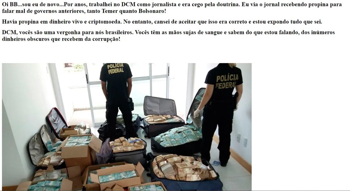 ATENÇÃO! 🚨O site do DCM foi hackeado. Isso acontece dias após o veículo tocar em temas que incomodam muita gente poderosa! Nesse momento, medidas estão sendo adotadas, então não vou me manifestar para além de dizer que o DCM PRECISA DA AJUDA DO CAMPO PROGRESSISTA!