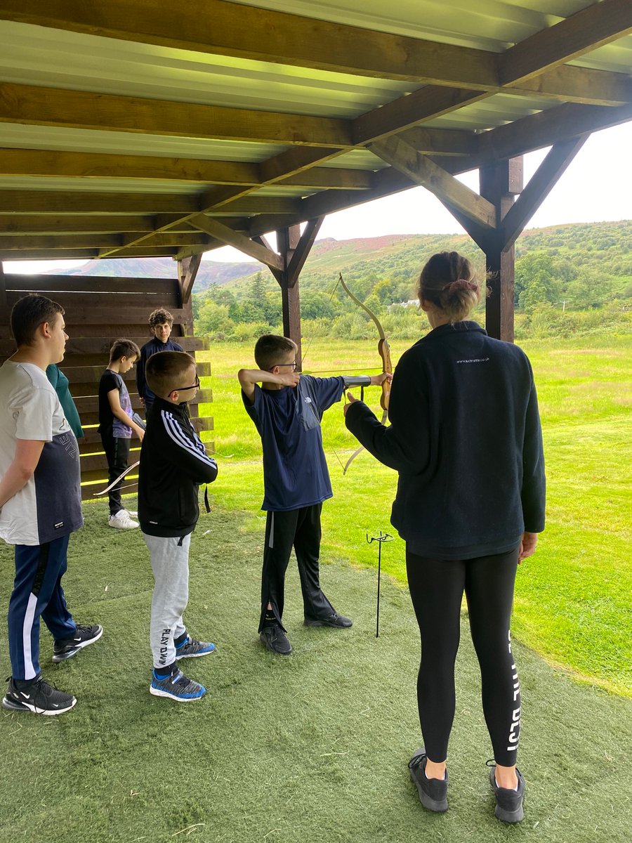 Archery 🏹 on bonnie Arran! Tannahill Senior Youth Club had a great time out in the fresh air for the day, learning new skills, new adventures with friends #youthworkchangeslives