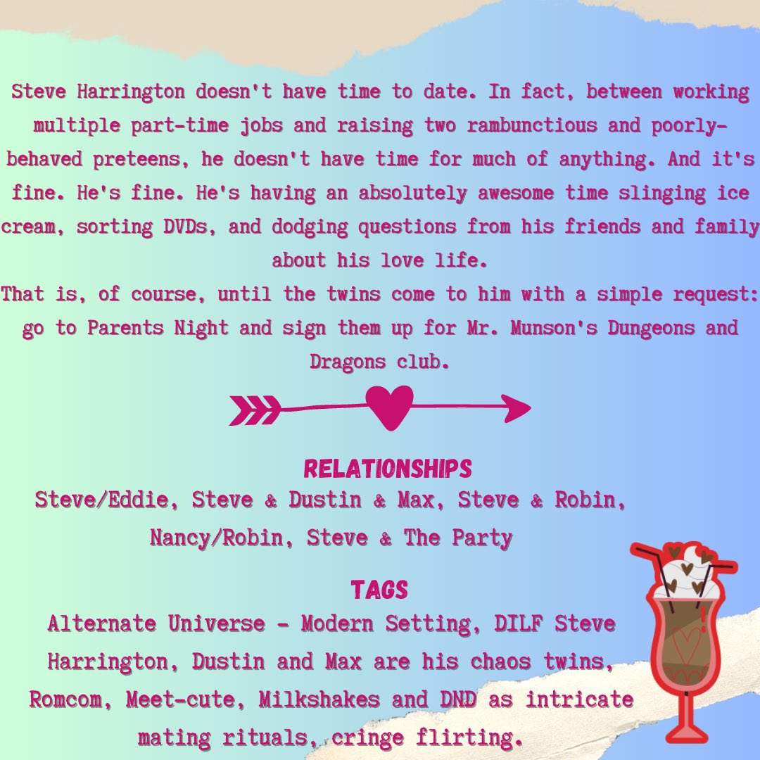 a24monologue's tweet photo. some cupids kill with dice 🎲💘

➳ steve harrington/eddie munson, robin buckley/nancy wheeler, steve harrington &amp; robin buckley, steve harrington &amp; max mayfield &amp; dustin henderson 

➳ no archive warnings apply 

➳ WIP 

read here: https://t.co/qIbj5wTS6u https://t.co/sWUmYkkyA7