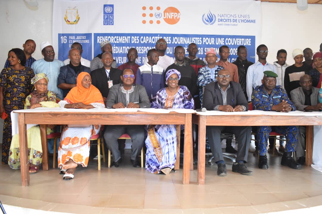 07 Aout 2023- Top départ des formations des journalistes pour couverture médiatique responsable et objective du  Procès des évènements du 28 septembre 2009, en faveur d’une  réconciliation nationale inclusive en Guinée pour les étapes de Labé et Mamou.
#humanrights75