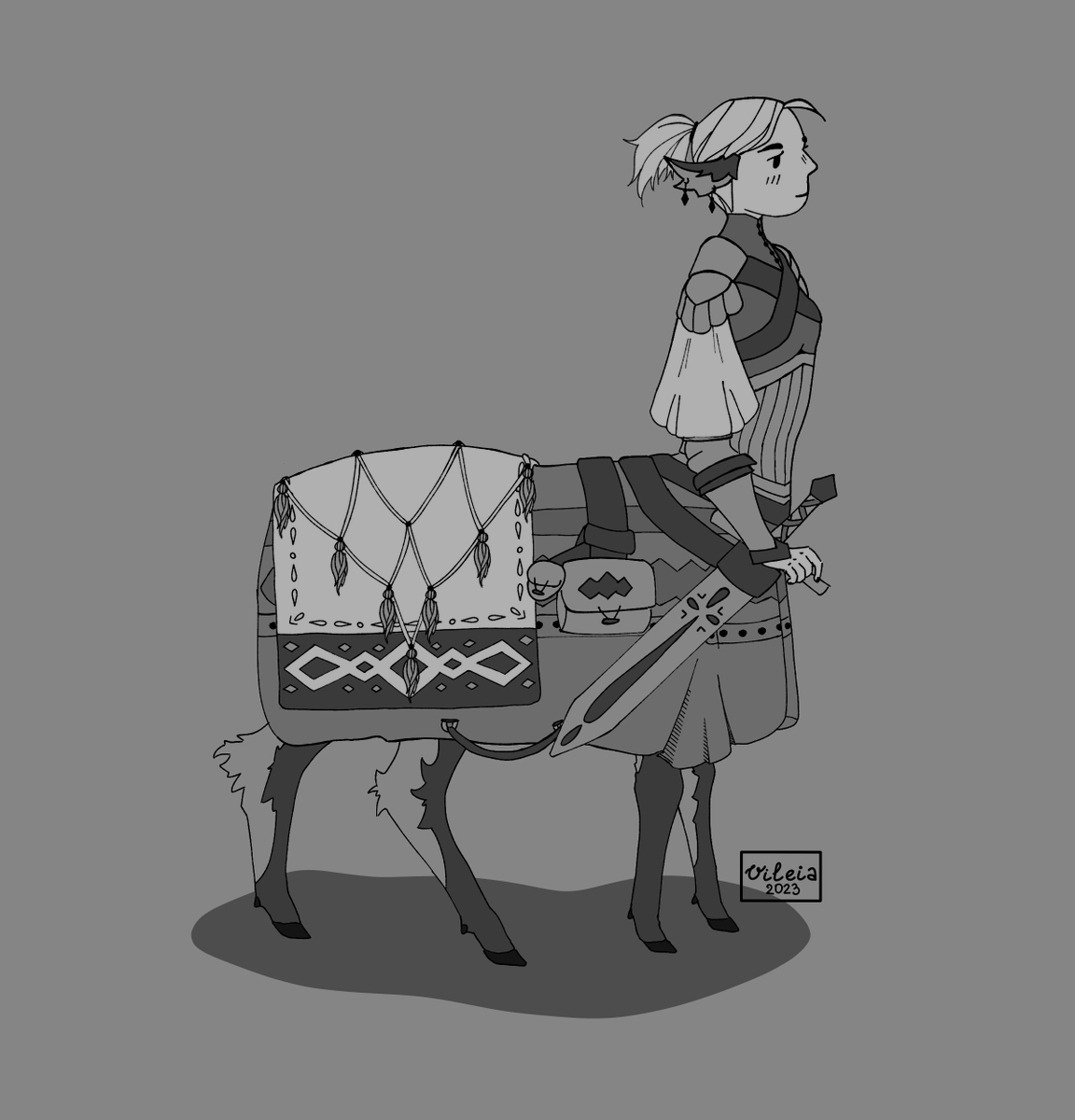 Vileia_'s tweet photo. I made my character for the dnd  
I love her ❤🌻  

#art #DnD #characterdesign #centaur #cervitaur https://t.co/xc7d5dTHr3