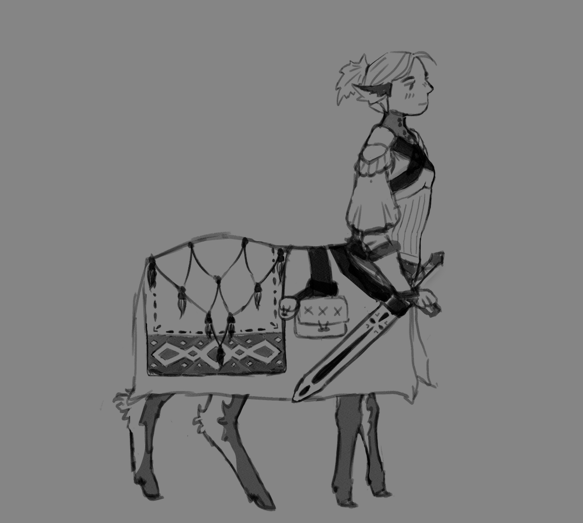 Vileia_'s tweet photo. I made my character for the dnd  
I love her ❤🌻  

#art #DnD #characterdesign #centaur #cervitaur https://t.co/xc7d5dTHr3