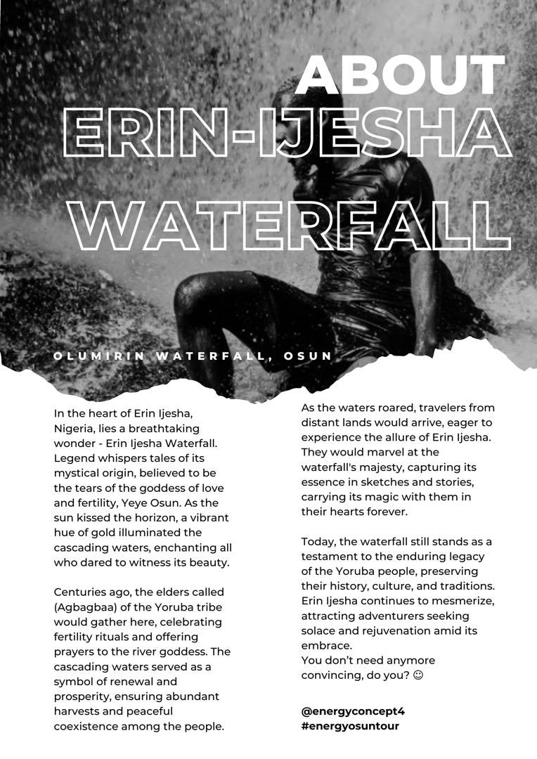 energyconcept4's tweet photo. Erin Ijesha Water Fall

In the heart of Erin Ijesha, Nigeria, lies a breathtaking wonder - Erin Ijesha Waterfall. Legend whispers tales of its mystical origin, believed to be the tears of the goddess of love and fertility, Yeye Osun. https://t.co/R2yBHS4Lko