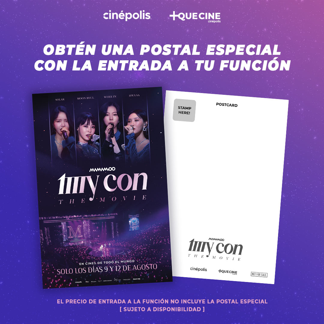 Cinepolis's tweet photo. ¡Llamando a mis Moomoo! #MyConTheMovie trae una postal inédita de #Mamamoo. ¡Agrégala a tu colección y revive este momento legendario! 📸💞 https://t.co/AZOVUh8y0b