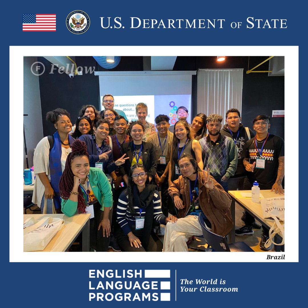 Happy #ExchangeDay from English Language Programs! Last month, #ELFellow Mary Burch Harmon collaborated with Access amazon alumni students to help conceptualize their goals and objectives for a small grant proposal at the first annual summit in #Brasilia.  

#LifeofaFellow