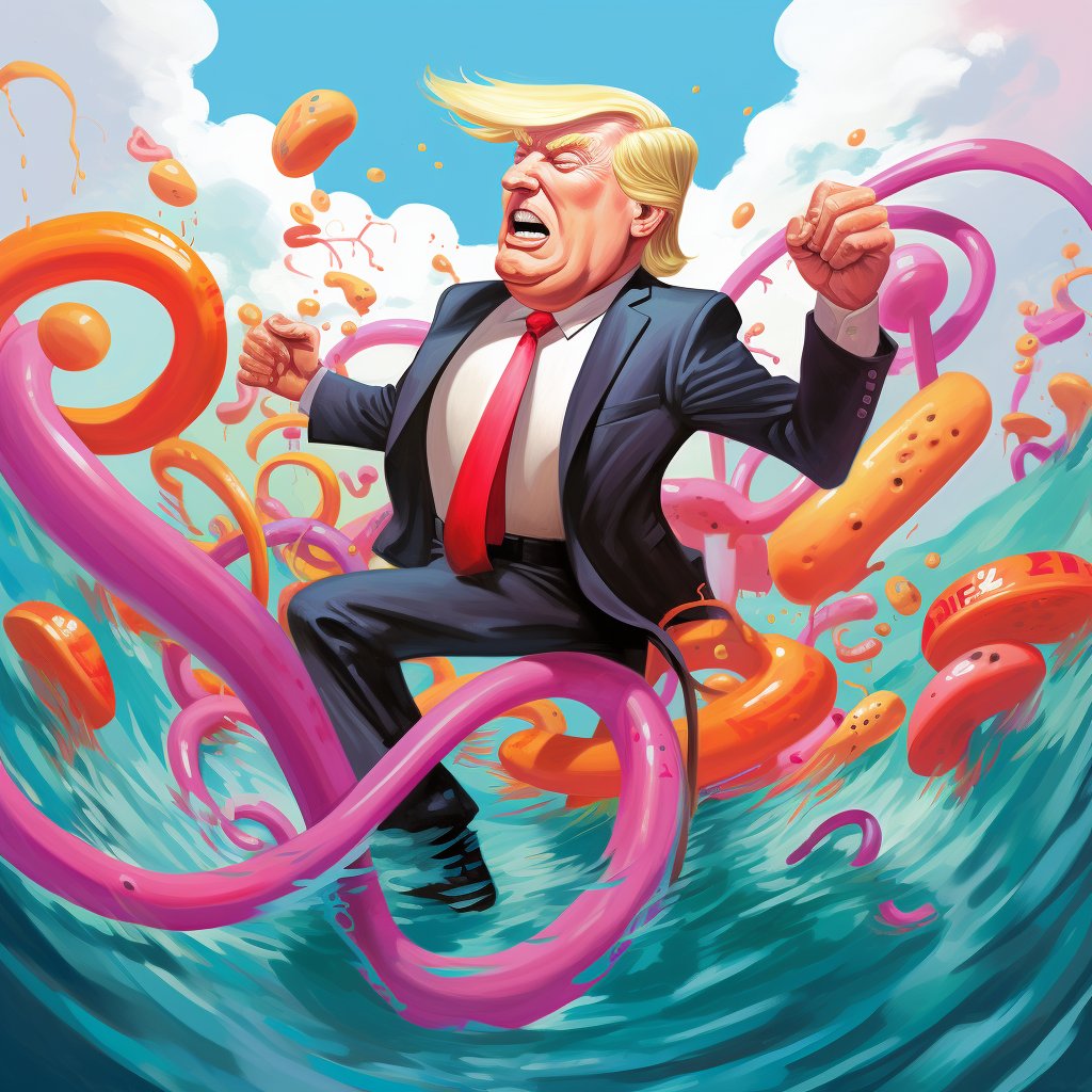 wittyandfab's tweet photo. Some of the amazing AI art discussed in the bonus episode out now! #podcast #whatpodcast #aiart #ai #trump #poolnoodles #cheetoman https://t.co/iAUg7hWNya