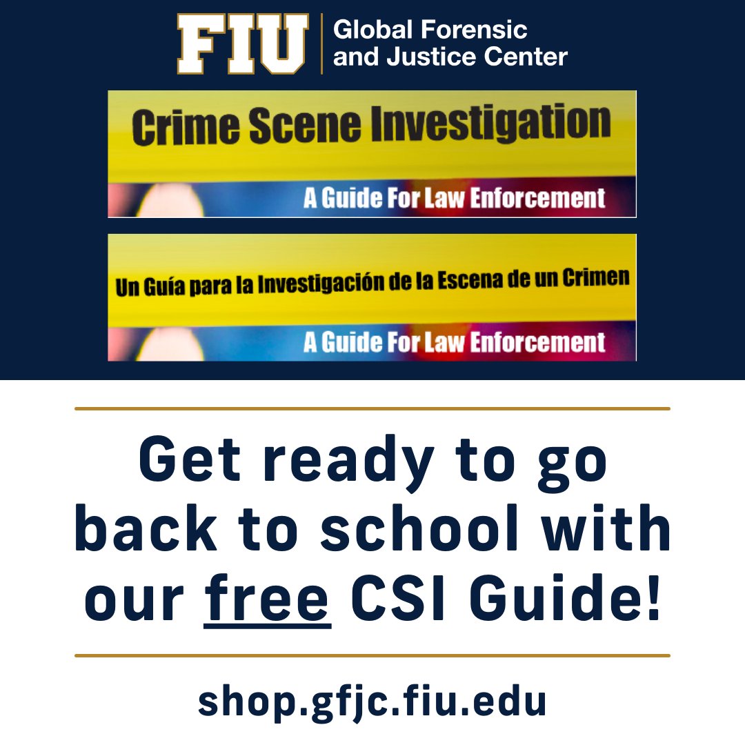 FIU_Forensics's tweet photo. Back to school time means homework help! Don't forget our FREE CSI Guide, available for download anytime (even when you're cramming for finals at 1 am!). Find this and our other resources at https://t.co/5xLmPT3kK0. 
#BacktoSchool #homeworkhelp #forensicscience https://t.co/qYrN2nnTtl