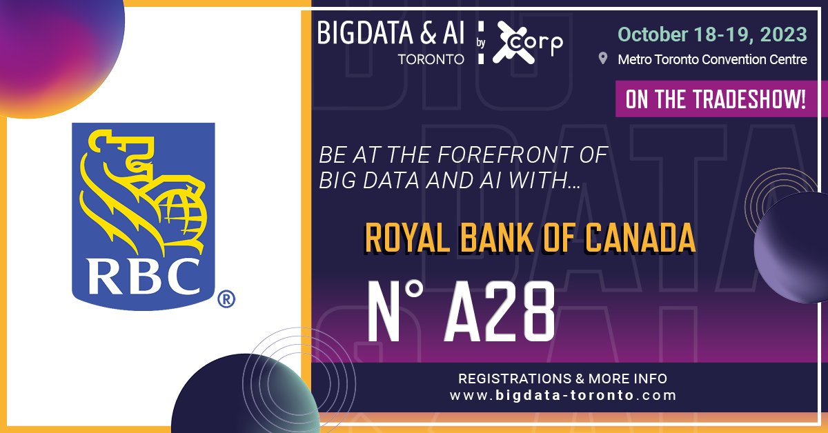 BigDataAITO's tweet image. Ideas Happen Here ✨

@RBC is one of Canada's largest banks by assets and market capitalization and one of the largest banks globally by market #capitalization.

🎟️Meet our new sponsor on #BDAIT23 : ow.ly/ojom50NIWH5