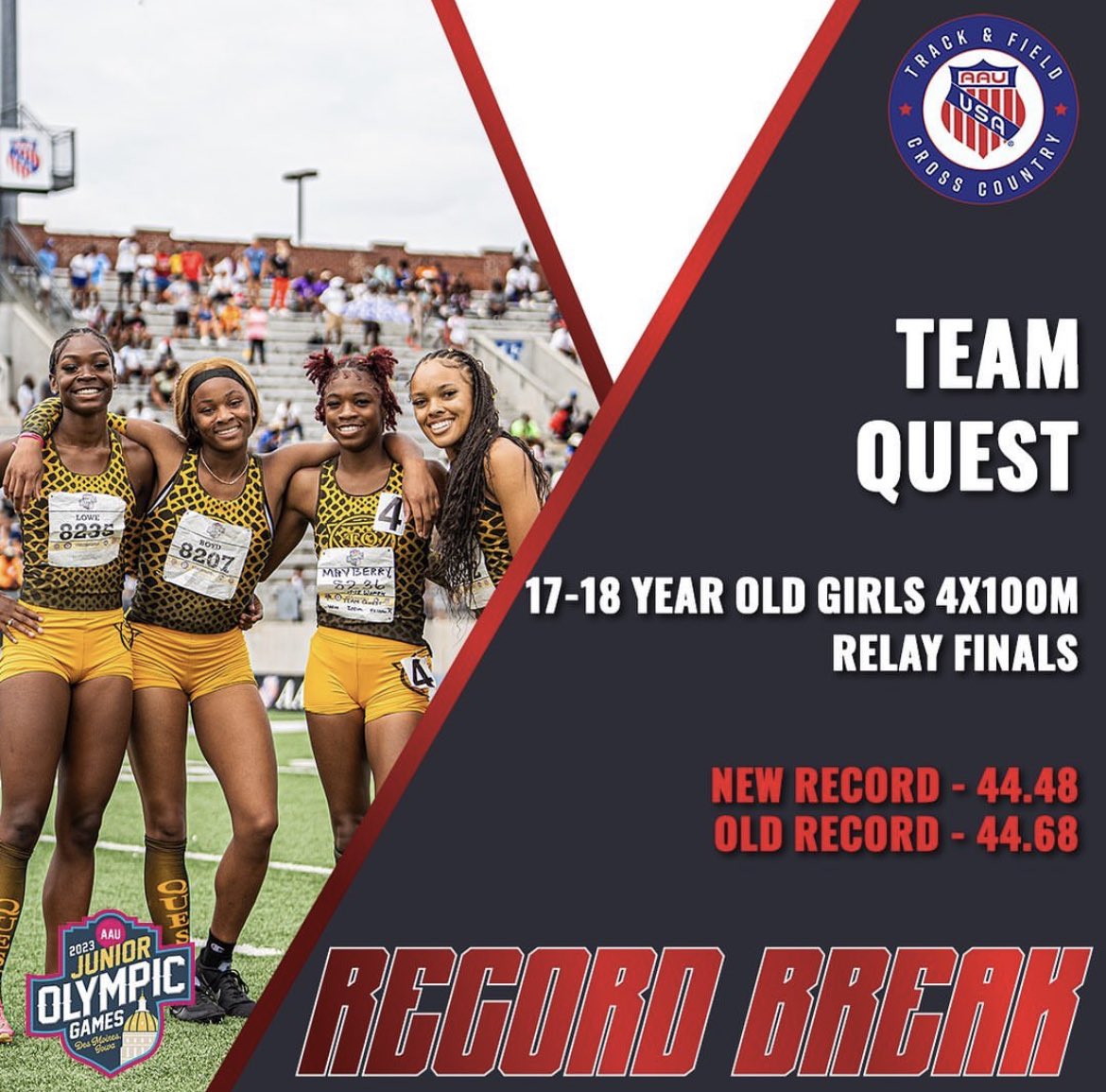 hhannahlo's tweet photo. Great end of the 22-23 season! Finished This year breaking a national record in the 4by1 In Iowa Jr Olympics. Landing 5th in the 100 and 7th in the 200. Not how i planned on ending up in my open events but itโs all in Gods plans!
#Teamquest #AllAmerican https://t.co/iHolPmzdk1
