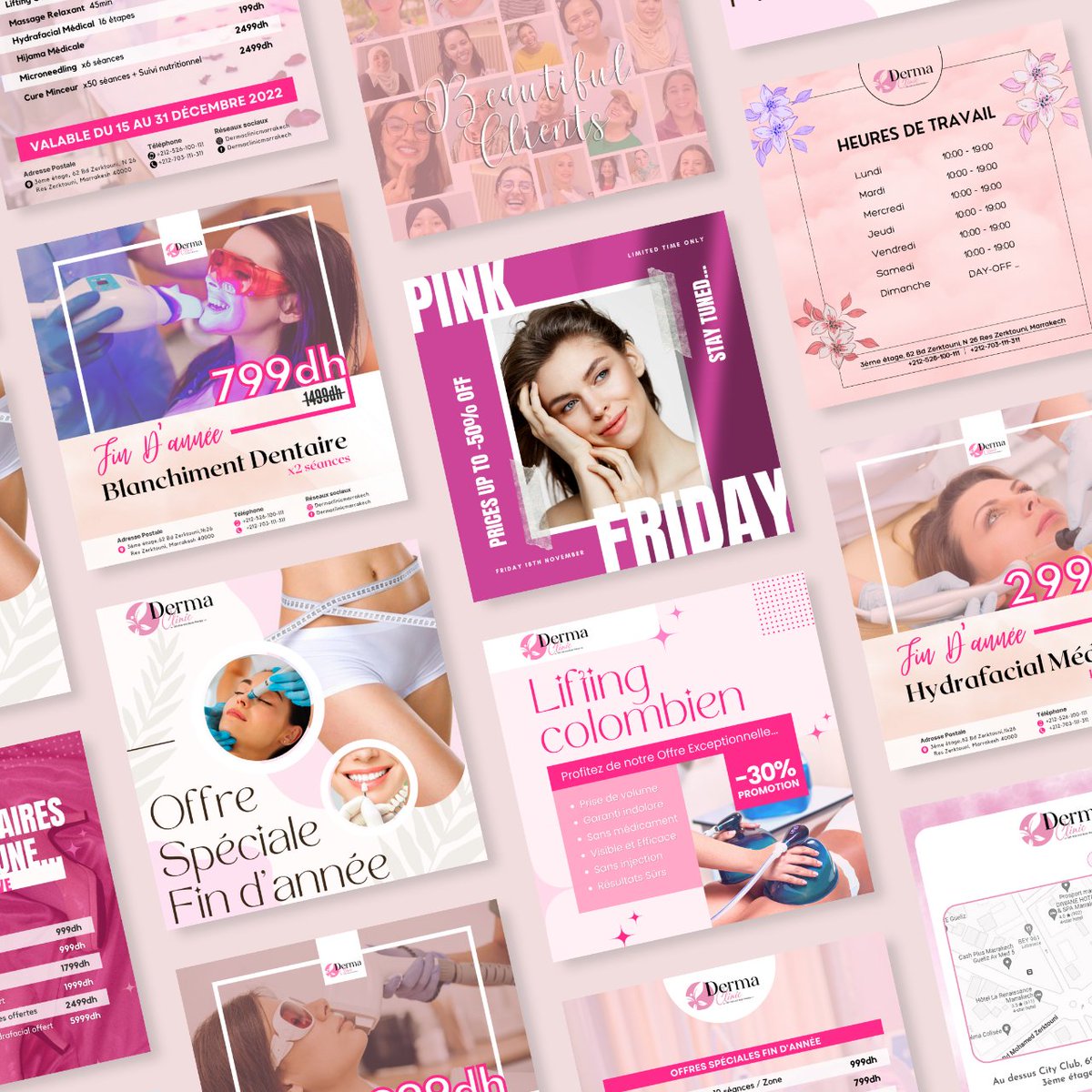 Thedigitech_org's tweet photo. How do you showcase the expertise and professionalism of a well-being center? By creating a social media page that reflects their values and vision. That’s what we did for @dermaclinicmarrakech, one of our valued clients in Marrakech.
#thedigitech #dermaclinic #graphicdesign https://t.co/IwlZMkyw4w