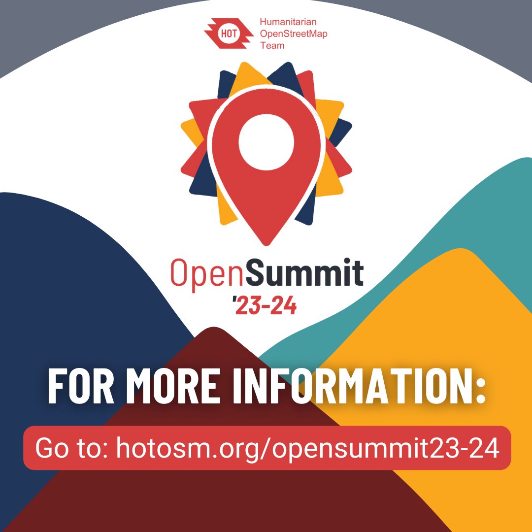 HOT’s OpenSummit ‘23-24 is ON! 🌍🔥 Get ready for a year of global events that focus on collective action within the humanitarian open mapping community. 🗺️ Learn more here: hotosm.org/opensummit23-2…